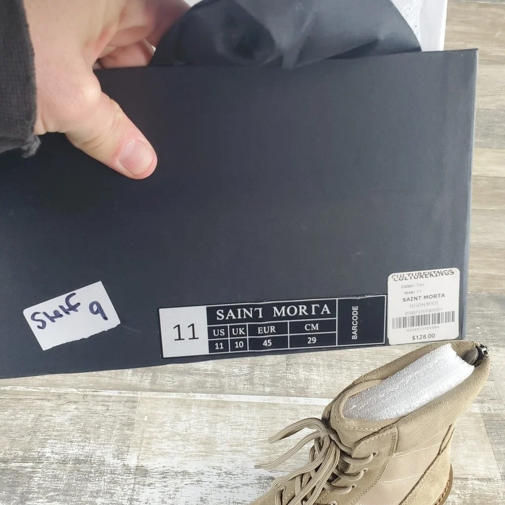 Saint Morta Legion Mens Boots Sz 11 Tan Suede Comfort Lace Up Back Zip